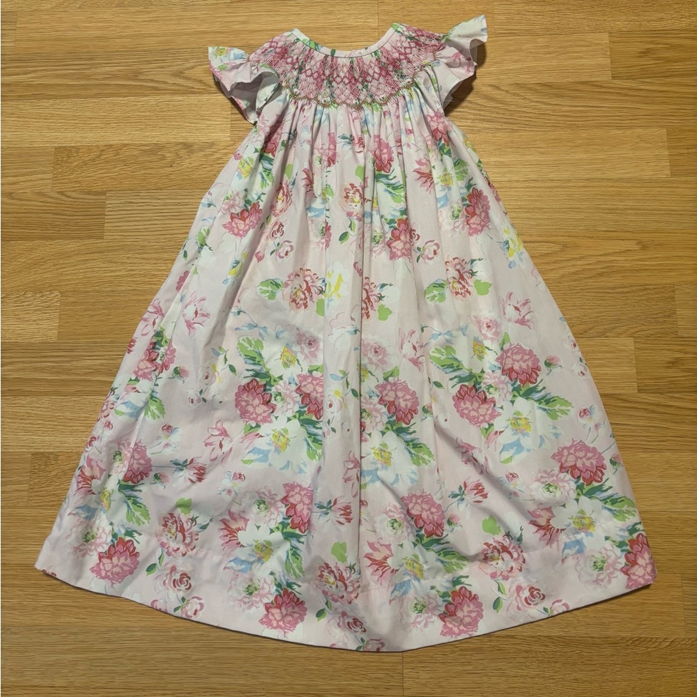 “Sweet Larose” smocked dress size 5T In EUC